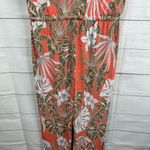 Chico's Womens size 0 US 4 Small Hawaiian Floral Print Wide Leg Jumpsuit Stretch Photo 5