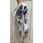 White House | Black Market WHBM White Floral Cardigan Sweater Scalloped Cottagecore Tea Garden Party Photo 4