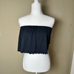 American Eagle  Lettuce Edge Ruffle Tube Top Strapless Charcoal Size Small Photo 1