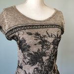 AGENDA | Floral Boat Neck Short Sleeve Sweater Sz SP Photo 1