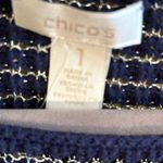 Chico's Navy and silver Striped Sweater Photo 2