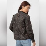 Rails  Ariana Top Blouse Black Print Animal Leopard Medium Savannah Photo 2