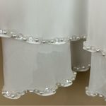 Morgan Taylor Fantasies  White Chiffon Pearl & Sequin Ruffle Nightie Chemise S Photo 4