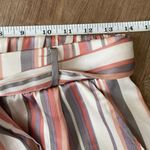 Soulmates satin striped pants elastic waist belted pink grey women’s size M Photo 7