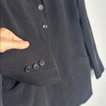 Ann Taylor Vintage  Silk Elegant Black Blazer Jacket Pockets Minimalist Classic Photo 2