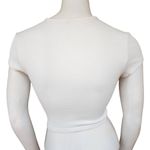 H&M White Ribbed Cropped Top (XS) Photo 4