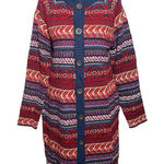 st. john's bay  knit long cardigan sweater red blue size medium Photo 0
