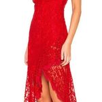 Majorelle  Red Lace Tiered Asymmetric dress size small Photo 1