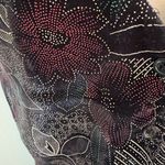 Vintage Floral Corduroy Vest L/XL Velvet Look‎ 90s Black Photo 7