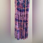 Abel the label  Floral Boho Smocked Tiered Ruffle Hem Maxi Dress Size Medium Photo 8