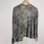  Animal-Print Ruched-Sleeve Cardigan Size Large Chico's Size‎ 2 Photo 3