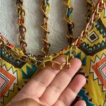 Top Chick Women's Chain Straps Yellow Geometric Pattern Tank Top Gold Size undefined Photo 6