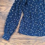 Kate Spade • Lynette Blouse silk polka dot navy blue ruffle collar bow tie neck Photo 7