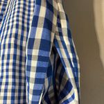 Theory Mayvine Dillon Plaid Linen Mini Shirt Dress Women 4 Blue White Preppy NWT Photo 10