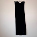 Vintage NightsWay Black Velvet Strapless Midi Dress Womens 4 Formal Boning Photo 10