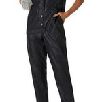 MINKPINK Liaison Black Faux Leather Utility Short Sleeve Jumpsuit Size XS Photo 0