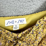 She + Sky Top Women Small Yellow Dainty Floral Boho‎ Hippie Cottagecore Coquette Photo 1