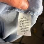 Everly  Women's Blue Lyocell 3/4‎ Sleeve Button Front Twist Hem Blouse Size S Photo 3