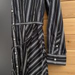 Untuckit For Her Size 8/Medium Willow Black White Stripe Long Sleeve Shirt Dress Photo 3