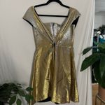 Sandro  Palacia Off The Shoulder Mini Dress Metallic Gold Size L Photo 7