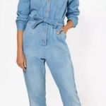 Outerknown  Wyatt Jumpsuit Denim‎ Flight Suit Long Sleeve Chambray Jean Sz XS NEW Photo 0