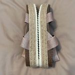 Madden Girl  size 8.5 pink & gold sparkly jute wedge comfy stylish sandals GUC Photo 5