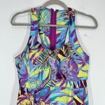 Title Nine Arabella Nimblene Halter Dress Purple Palm Trees Back Zip SUP Size 8 Photo 8