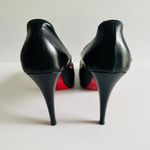 Christian Louboutin Zeppa Peep Toe Mary Jane Pumps Black Leather Size 40 5" Heel Photo 5