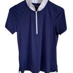 Smith & Quinn women's small blue and white short sleeve pullover polo top Photo 8