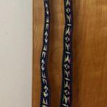 Belt Southwestern Womens Made in France Blue Red Yellow Geometric Brass Buckle Photo 0