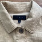 Talbots Textured Cotton Blend Shirt Jacket Shacket Sand Castle khaki sz Small Photo 4