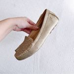 UGG  • Clair Loafer slip on metallic gold leather laser cut perforated moccasin Photo 7
