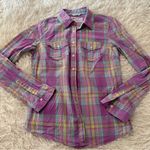 Aeropostale Signature Eighty-Seven Women’s Medium Plaid Button Down Shirt Purple Photo 7