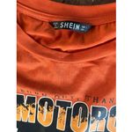 SheIn Womens T-Shirt Short Sleeve Size Large Orange Harley Davidson Graphic Tee Photo 3