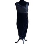 Motherhood Womens Dress Size Medium Maternity Black Velour Sheath Formal Elegant Photo 1