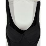 Iris  Women bodysuit black ribbed padded tank bodysuit size medium Photo 1
