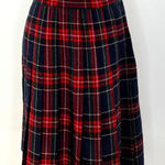 Vintage Pleated Plaid Skirt Red Tartan School Girl Crustpunk Blue Size 8 Photo 0