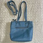 Stone Mountain Denim Blue Crinkle Leather Multiway Kaplan Tote Bag Photo 8