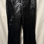 7 For All Mankind NWOT  Women’s Black Faux Leather Easy Trouser Wide Leg Small Photo 0