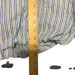 Democracy  Three Quarter Tucked Sleeve Button Down Spliced Stripe Woven Shirt Photo 4