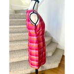 Vintage Pure & Simple Silk Hot Pink Orange Gingham Plaid Sheath Dress Size 6 Photo 1