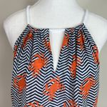 Mud Pie  Navy and Orange Chevron Crab 100% Cotton Nautical Rope Dress Size Large‎ Photo 5