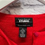 Designers Originals Studio Red Chirtsmas Cardigan Sweater Size XL Santa Trees Photo 2