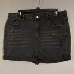 SheIn Curve Black Distressed Rolled Cuffed Shorts Size 2X Photo 0