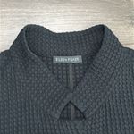 Eileen Fisher Stand Up Collar Waffle Knit Long Dress Jacket Black Size Large Photo 7
