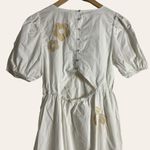 Madewell  Annamarie White Floral Puff Sleeve V-Neck Mini Dress Size 0 Photo 9