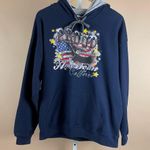Gildan  Heavy Blend Womens Large Proud American California Eagle Flag Hoodie Photo 7