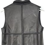 Lafayette 148 Leather Wool Cashmere sleeveless cardigan size Medium Women’s Black Photo 6