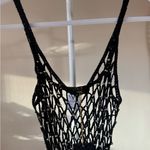 NWT Valiant Paris Black Beaded Crochet Knit Dress Beach Cover Up Cotton Photo 5