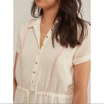 Carolina K Natalia Cotton Collared Shirt Dress Small White Photo 3